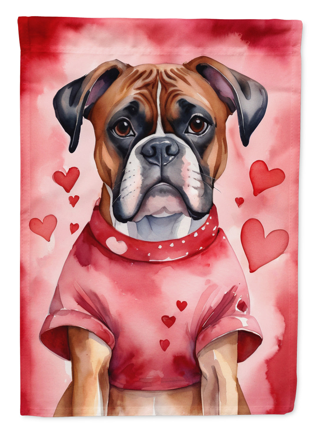 Boxer My Valentine Garden Flag Image 1