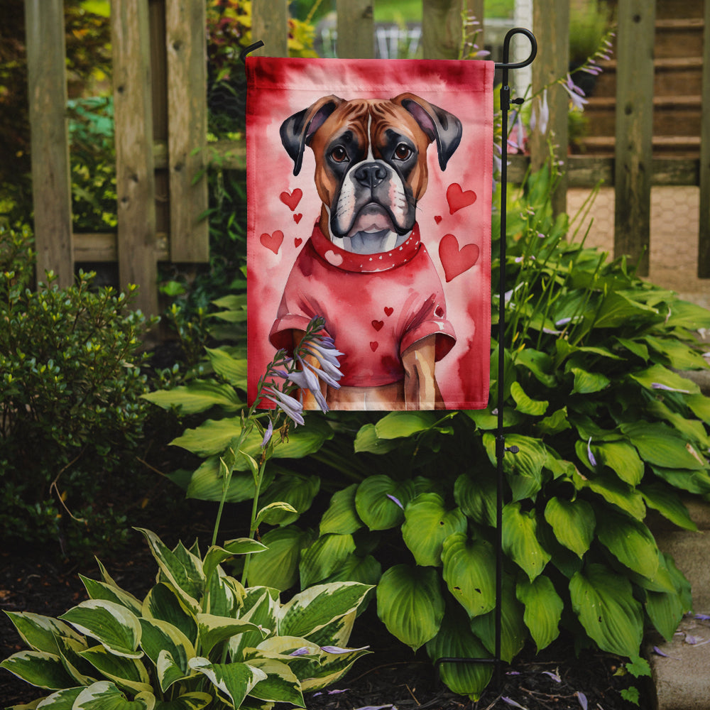 Boxer My Valentine Garden Flag Image 2