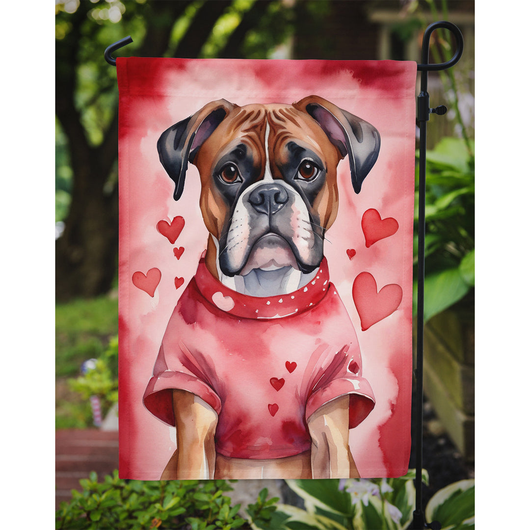 Boxer My Valentine Garden Flag Image 3