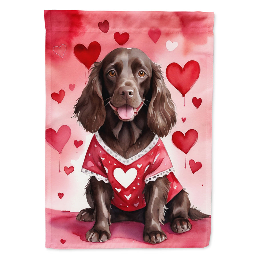 Boykin Spaniel My Valentine Garden Flag Image 1