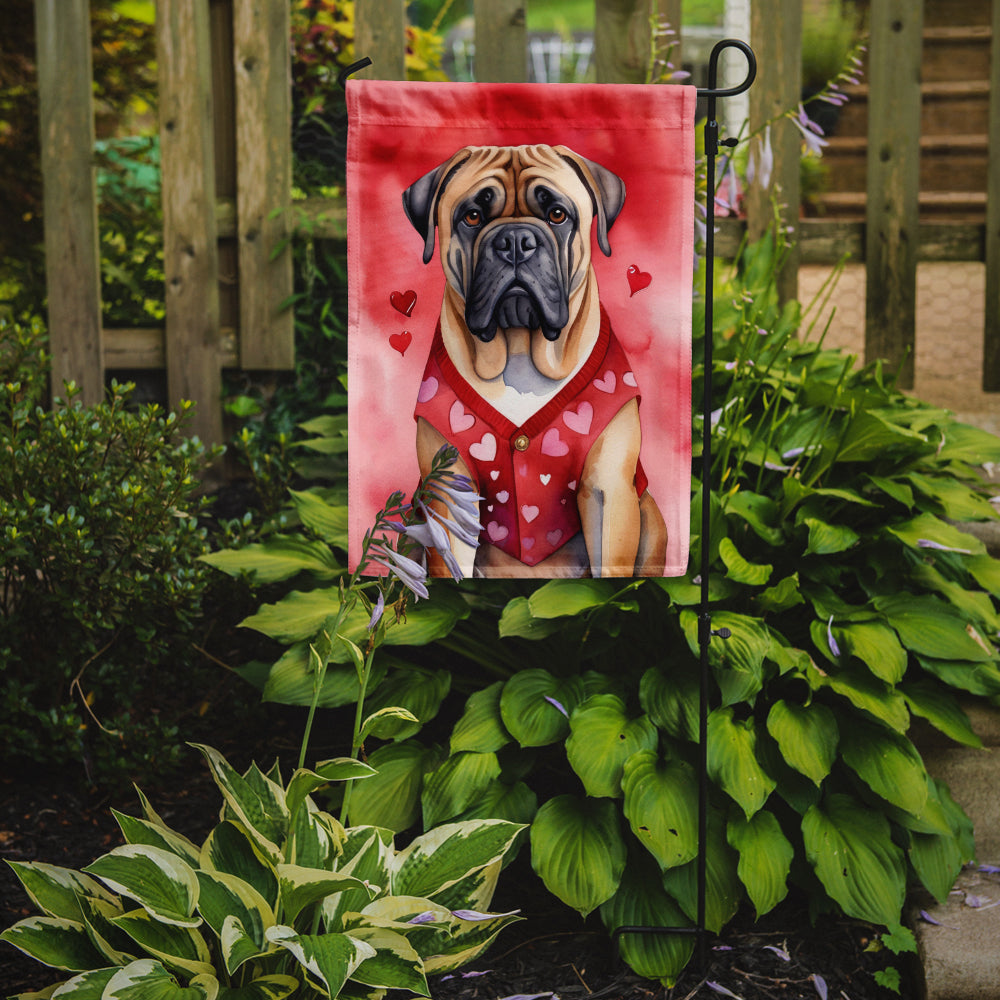 Bullmastiff My Valentine Garden Flag Image 2