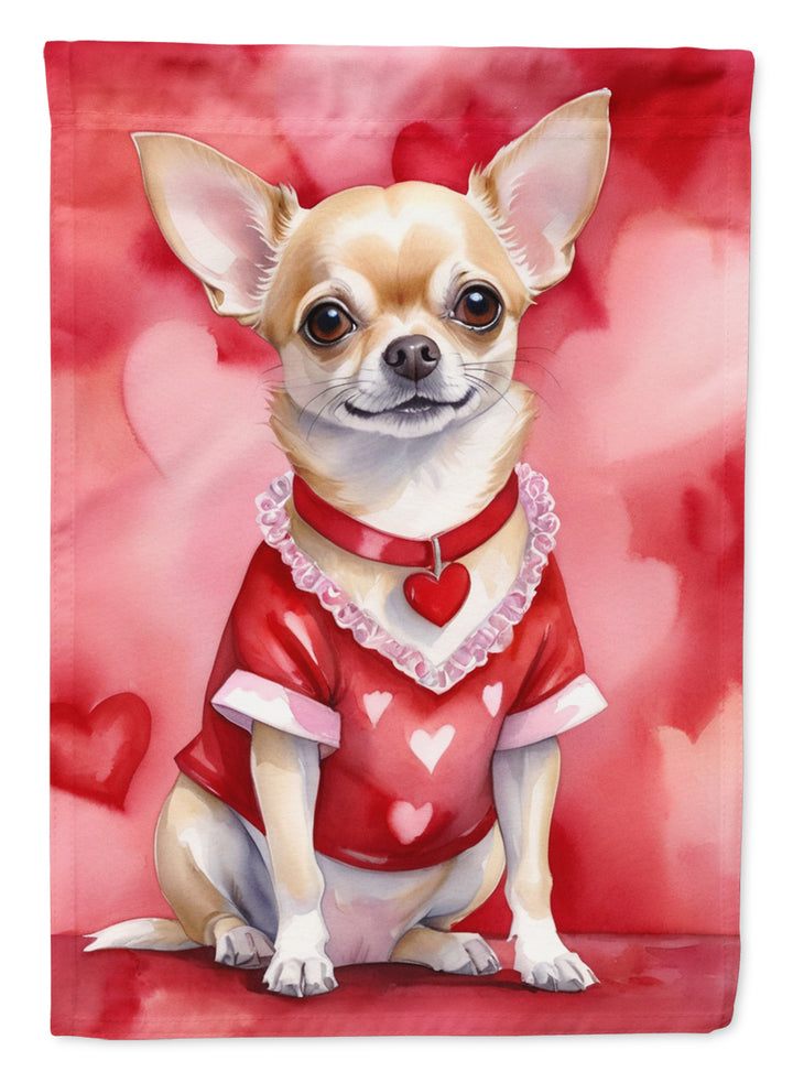 Chihuahua My Valentine Garden Flag Image 1