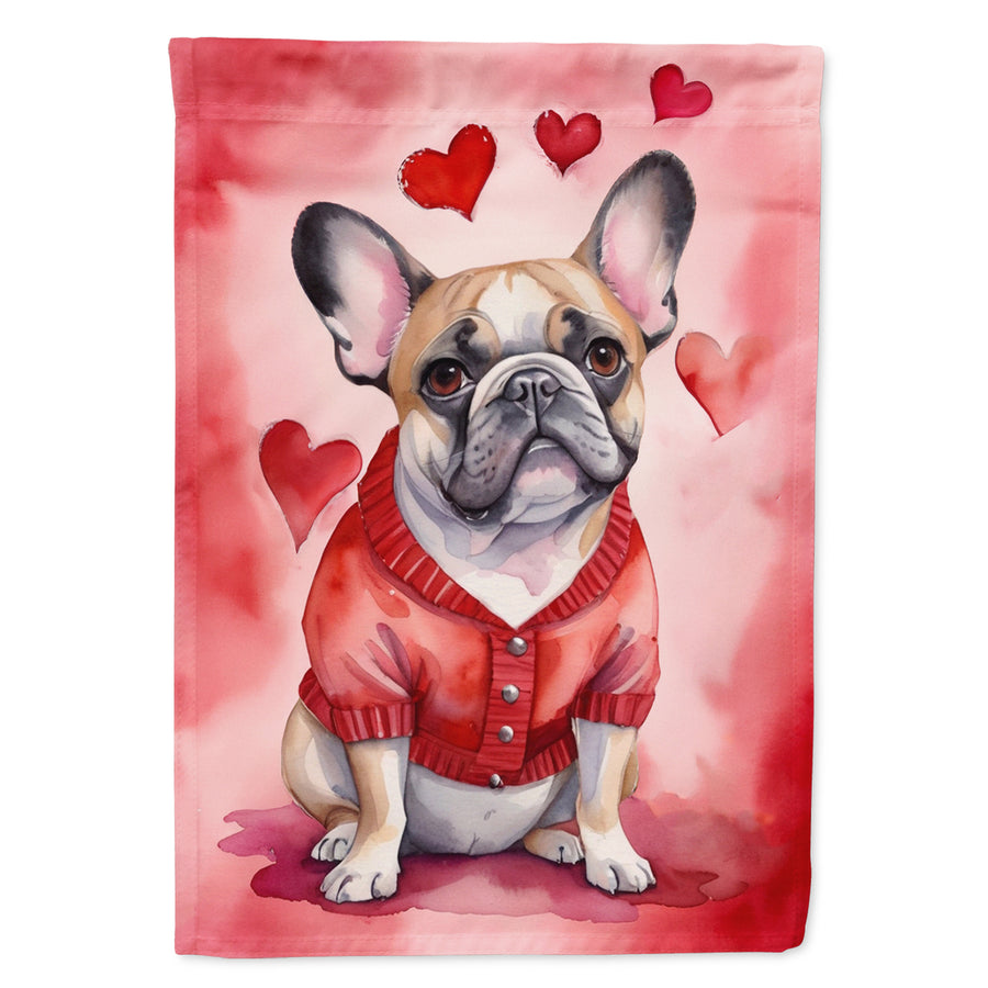 French Bulldog My Valentine Garden Flag Image 1