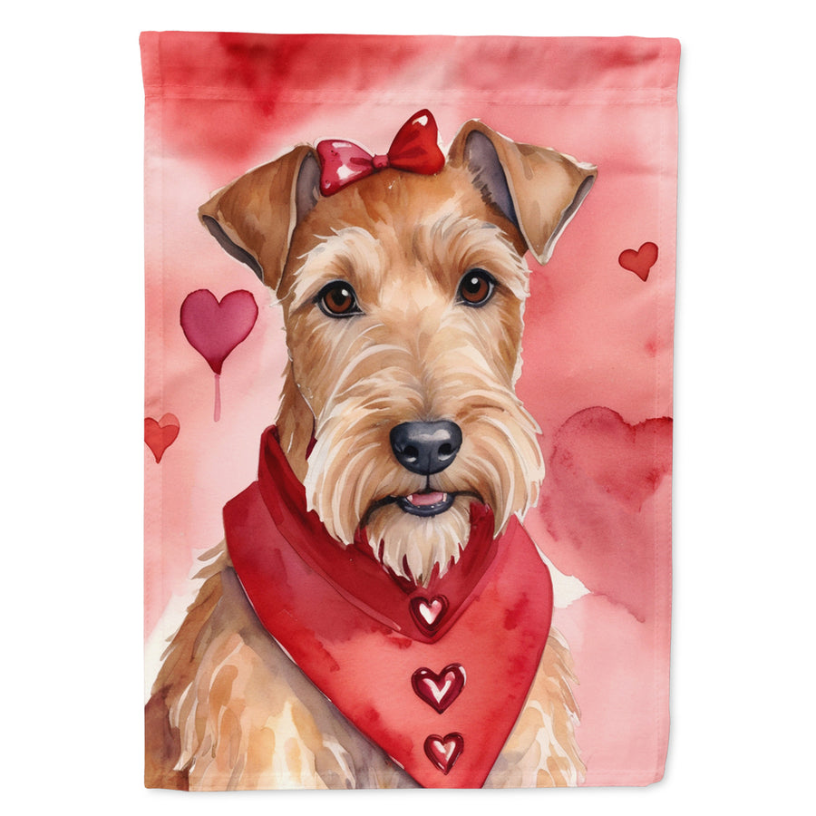 Irish Terrier My Valentine Garden Flag Image 1