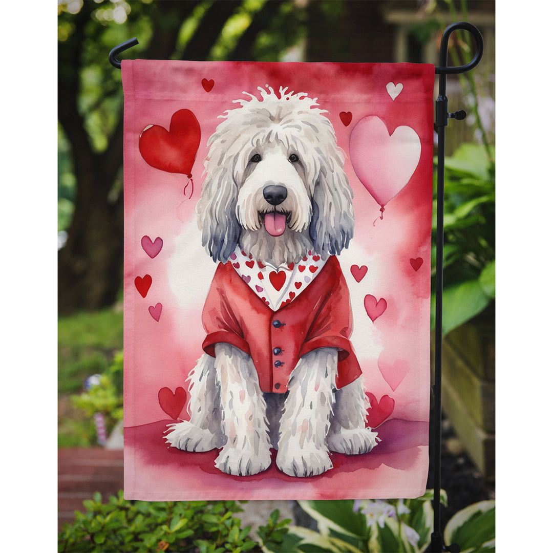 Komondor My Valentine Garden Flag Image 3