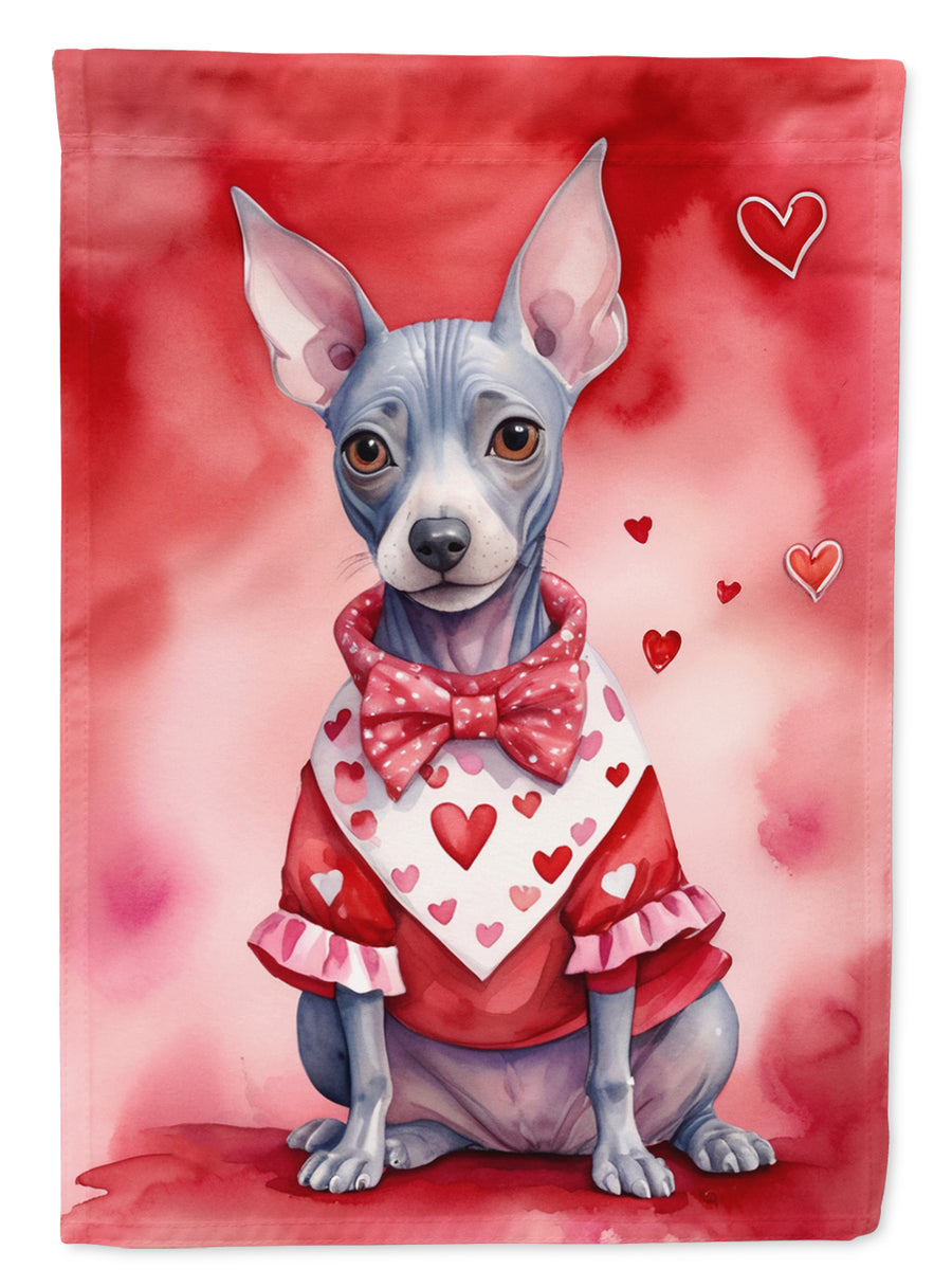American Hairless Terrier My Valentine House Flag Image 1