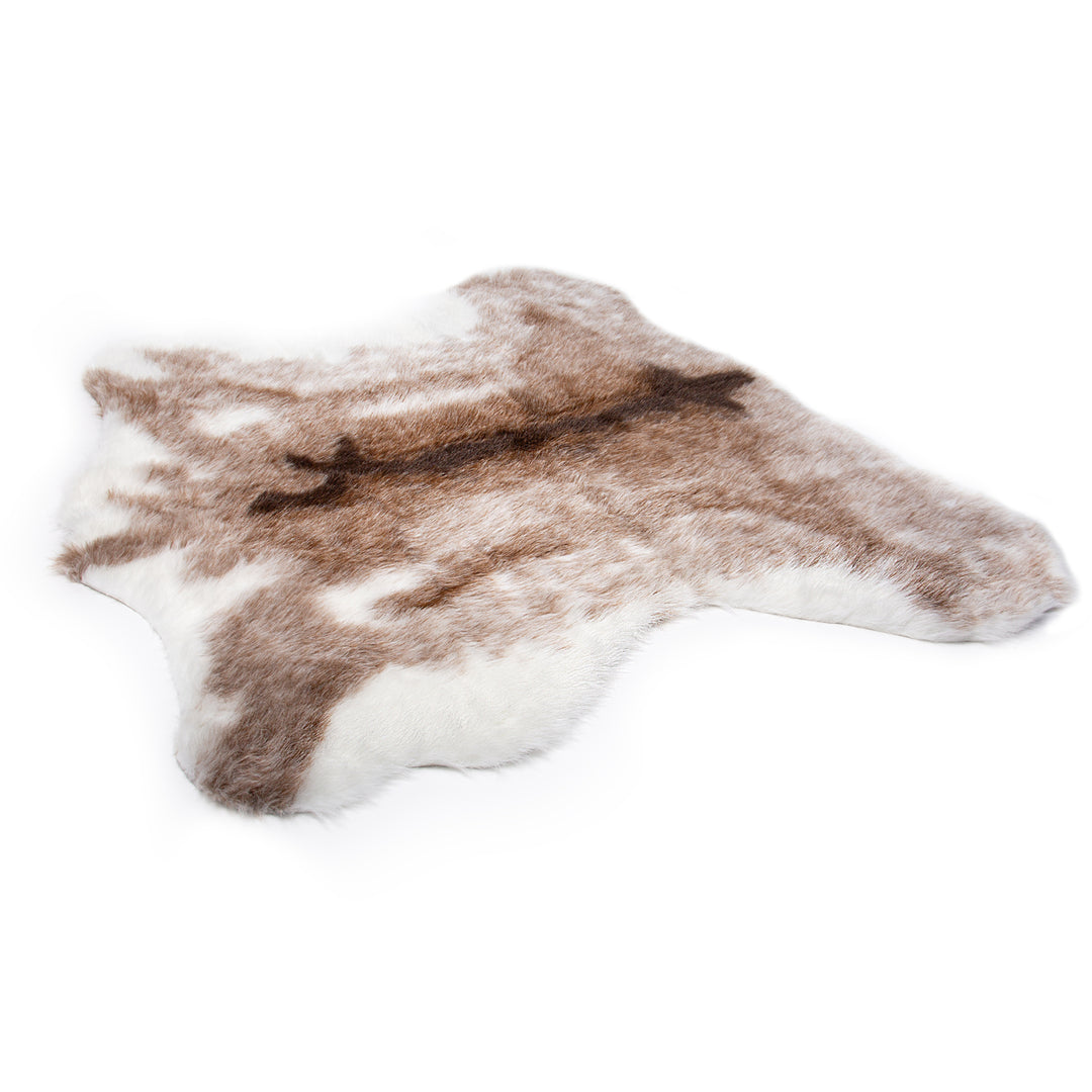 Luxe Faux Hide Rug Reindeer Design Acrylic Plush Soft Low Pile Image 2