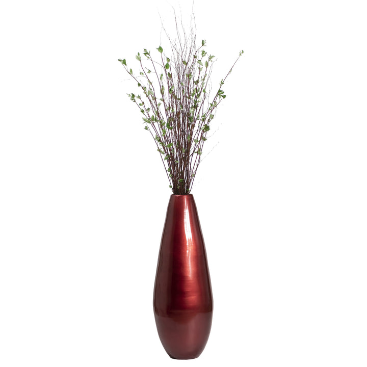 31.5" Spun Bamboo Floor Vase Metallic Finish Tall Modern Accent Piece Image 1