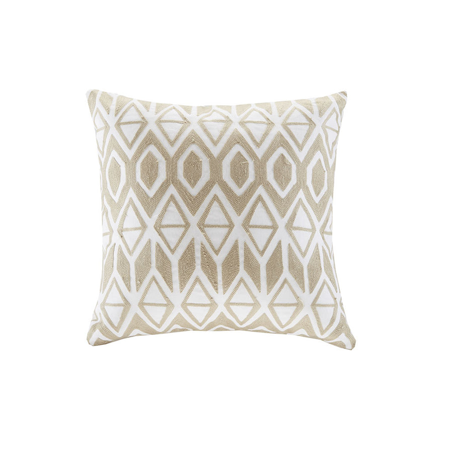 Gracie Mills Randall Embroidered Cotton Square Pillow - GRACE-10479 Image 1