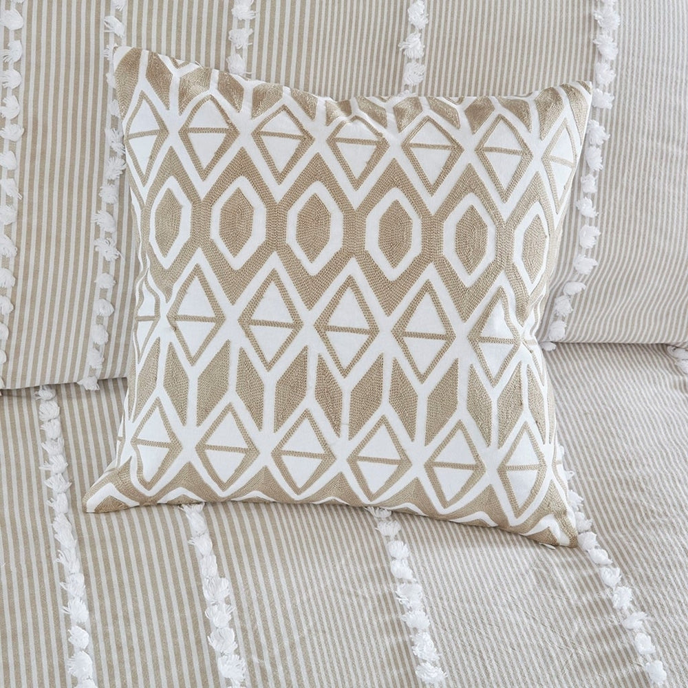 Gracie Mills Randall Embroidered Cotton Square Pillow - GRACE-10479 Image 2