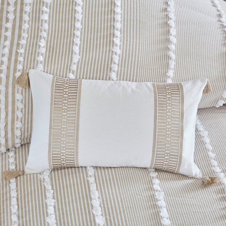 Gracie Mills Randall Embroidered Cotton Oblong Pillow with Tassels - GRACE-10480 Image 2