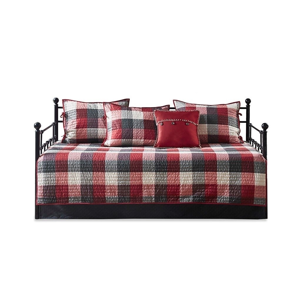 Gracie Mills Nanette 6-Piece Classic Herringbone Print Reversible Daybed Cover Set - GRACE-12668 Image 1