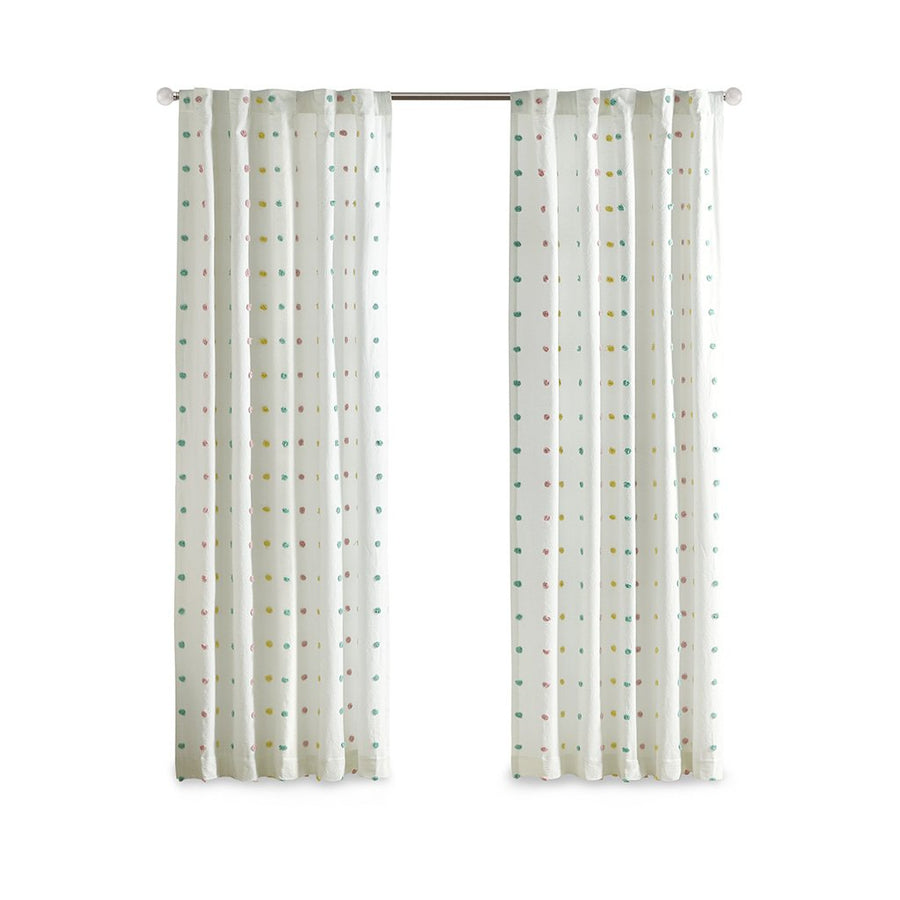 Gracie Mills Caius Cotton Jacquard Pom Pom Curtain Panel - GRACE-12676 Image 1