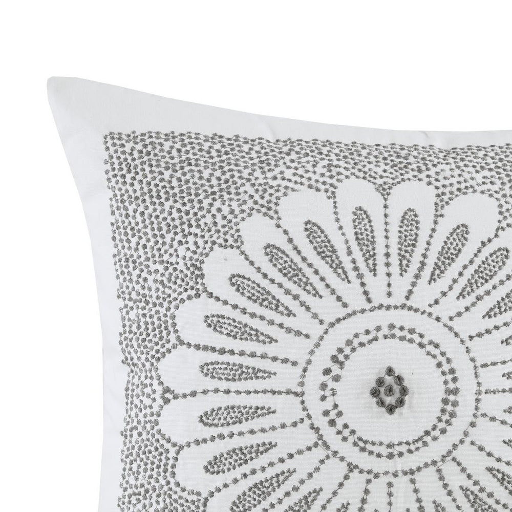 Gracie Mills Zelma Cotton Embroidered Decorative Square Pillow - GRACE-5319 Image 2