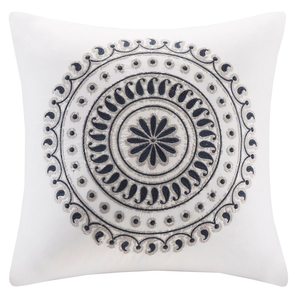 Gracie Mills Krauss 200TC Medallion Embroidered Square Pillow - GRACE-5332 Image 2