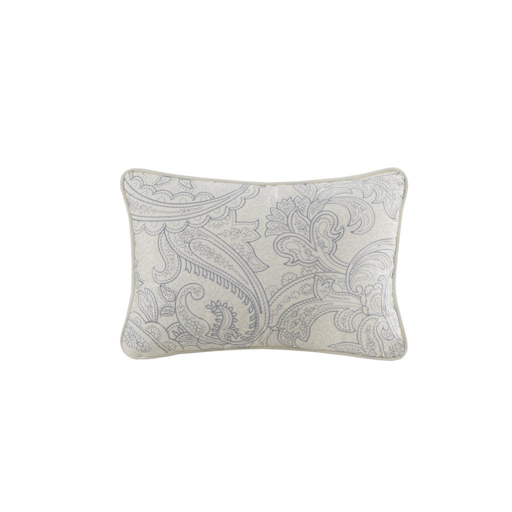 Gracie Mills Christi Cotton Oblong Decorative Pillow with Paisley Embroidery - GRACE-656 Image 1