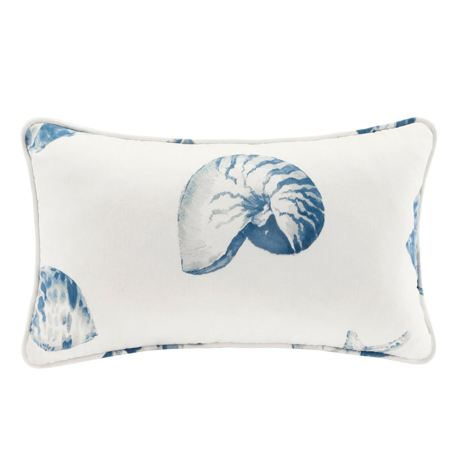 Gracie Mills Lane Coastal Breeze Pillow GRACE-650 Reversible Blue Cotton 22x14 Image 1