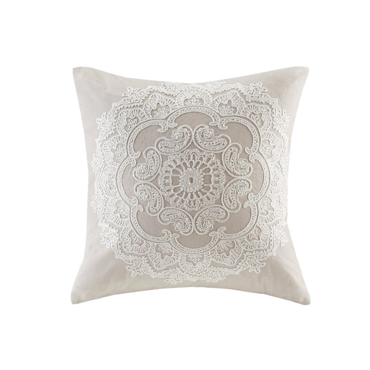 Gracie Mills Lito Traditional Embroidered Cotton Square Pillow - GRACE-784 Image 1