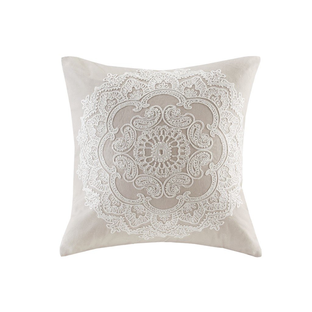 Gracie Mills Lito Traditional Embroidered Cotton Square Pillow - GRACE-784 Image 2