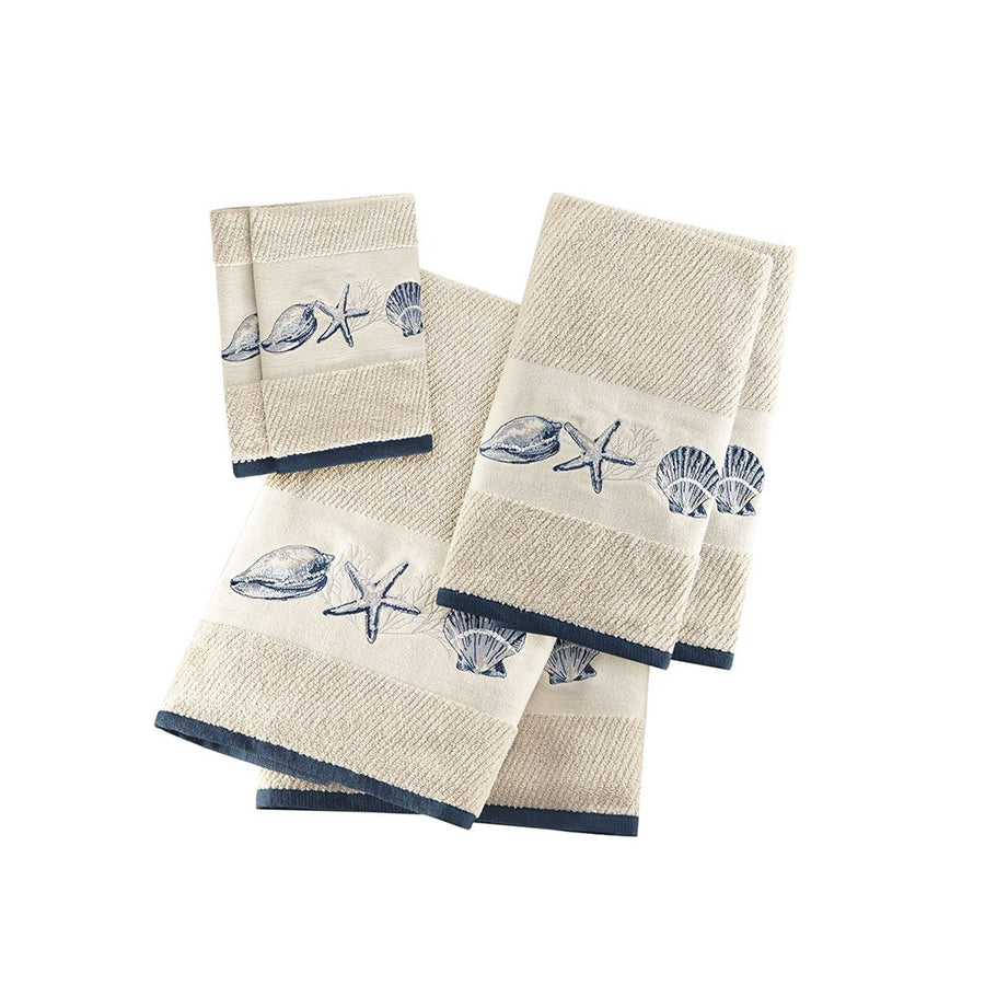 Gracie Mills Villanueva 6-Piece Coastal Breeze Embroidered Cotton Jacquard Towel Set - GRACE-9569 Image 1