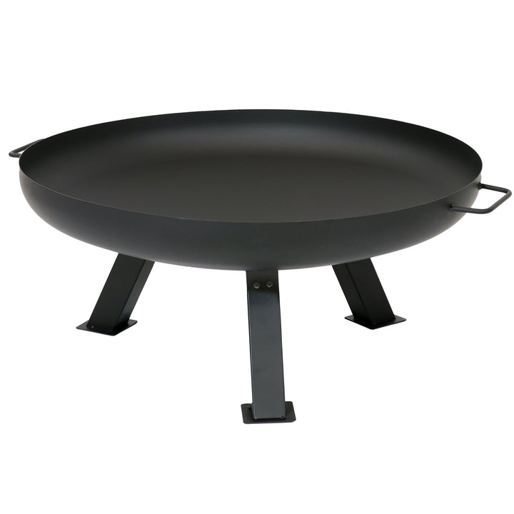 Sunnydaze 29.25 in Rustic Steel Tripod Fire Pit with Cover - Black Image 6