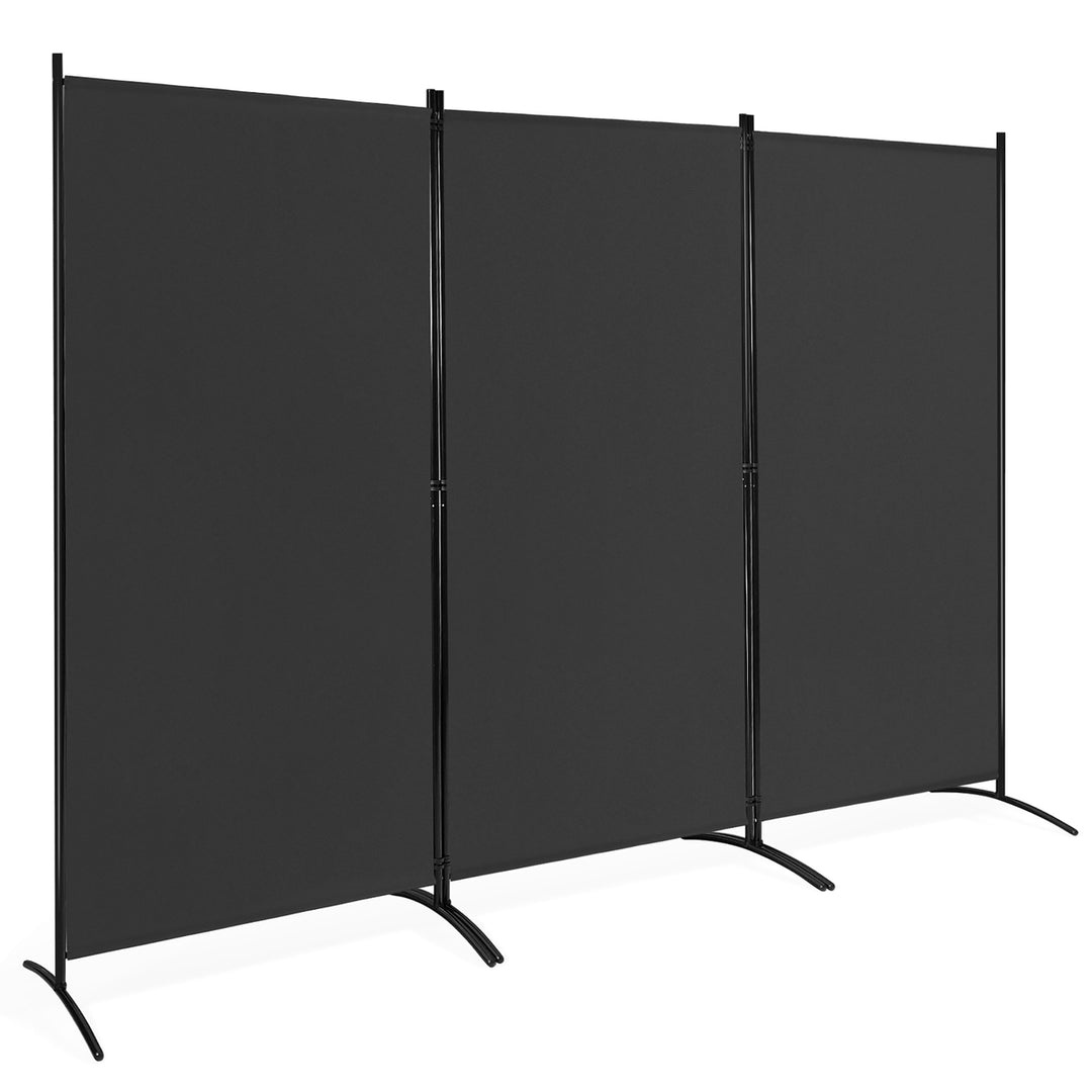 Costway 3-Panel Room Divider Folding Privacy Partition Screen for Office Room White\Black\Brown Image 5