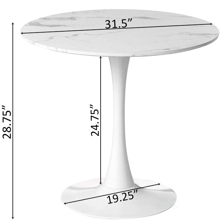 Mid-Century Modern Swivel Tulip Side Chair with Comfortable Cushioned Seat, White Polypropylene Accent Side Chair Image 7