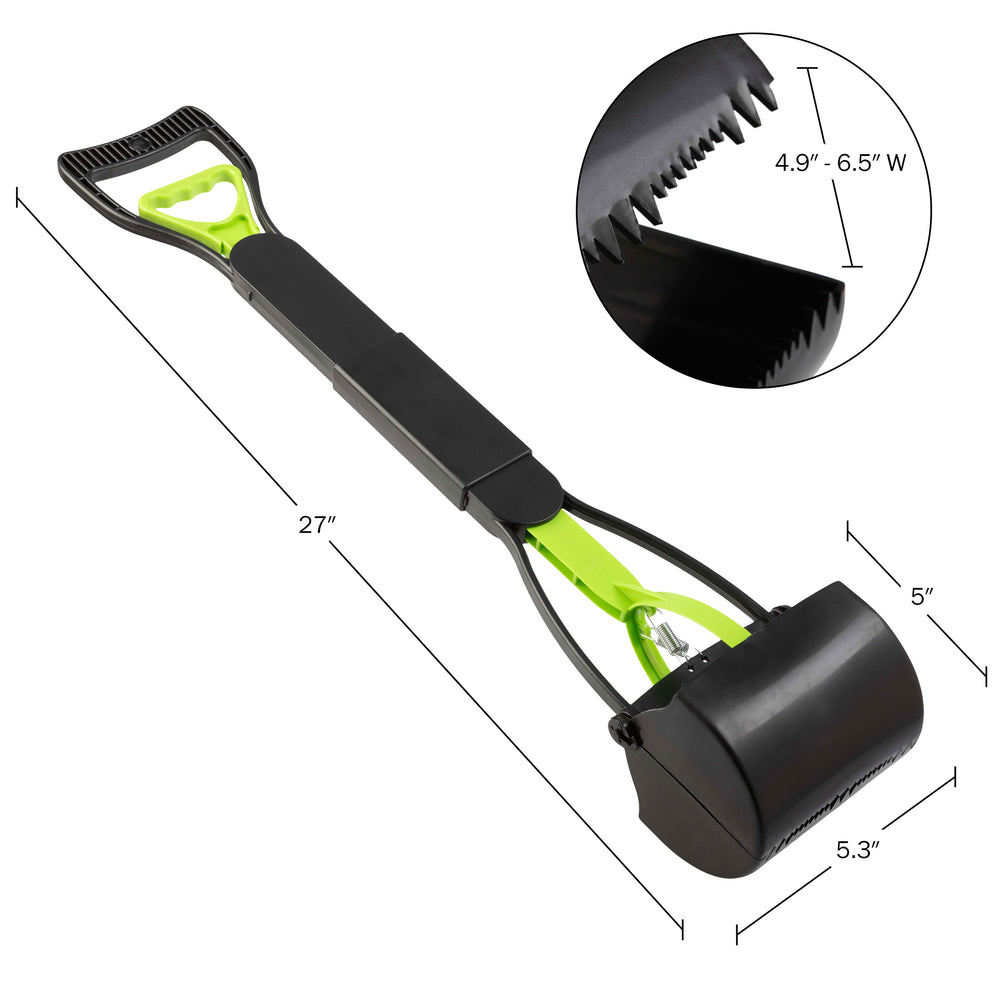 Pooper Scooper - Foldable Cat and Dog Poop Scoop with Ergonomic Handle - Enables One-Handed Use on Concrete, Grass, and Image 2