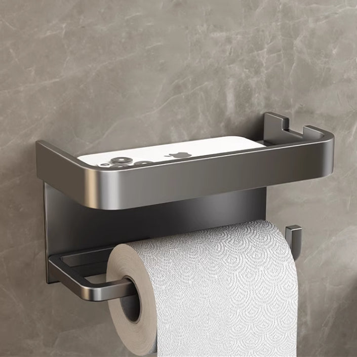 Allsumhome Paper Towel Toilet Shelf Extractor Paper Roll Holder Placement Box Restroom Storage No Punch Holes Image 5