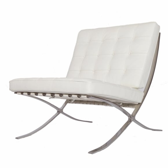 Pavilion Chair in Italian Leather White Image 1