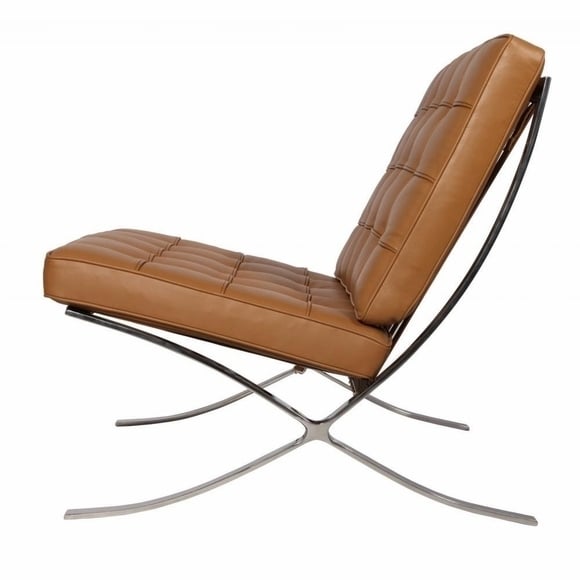 Pavilion Chair in Italian Leather Light Brown Image 2