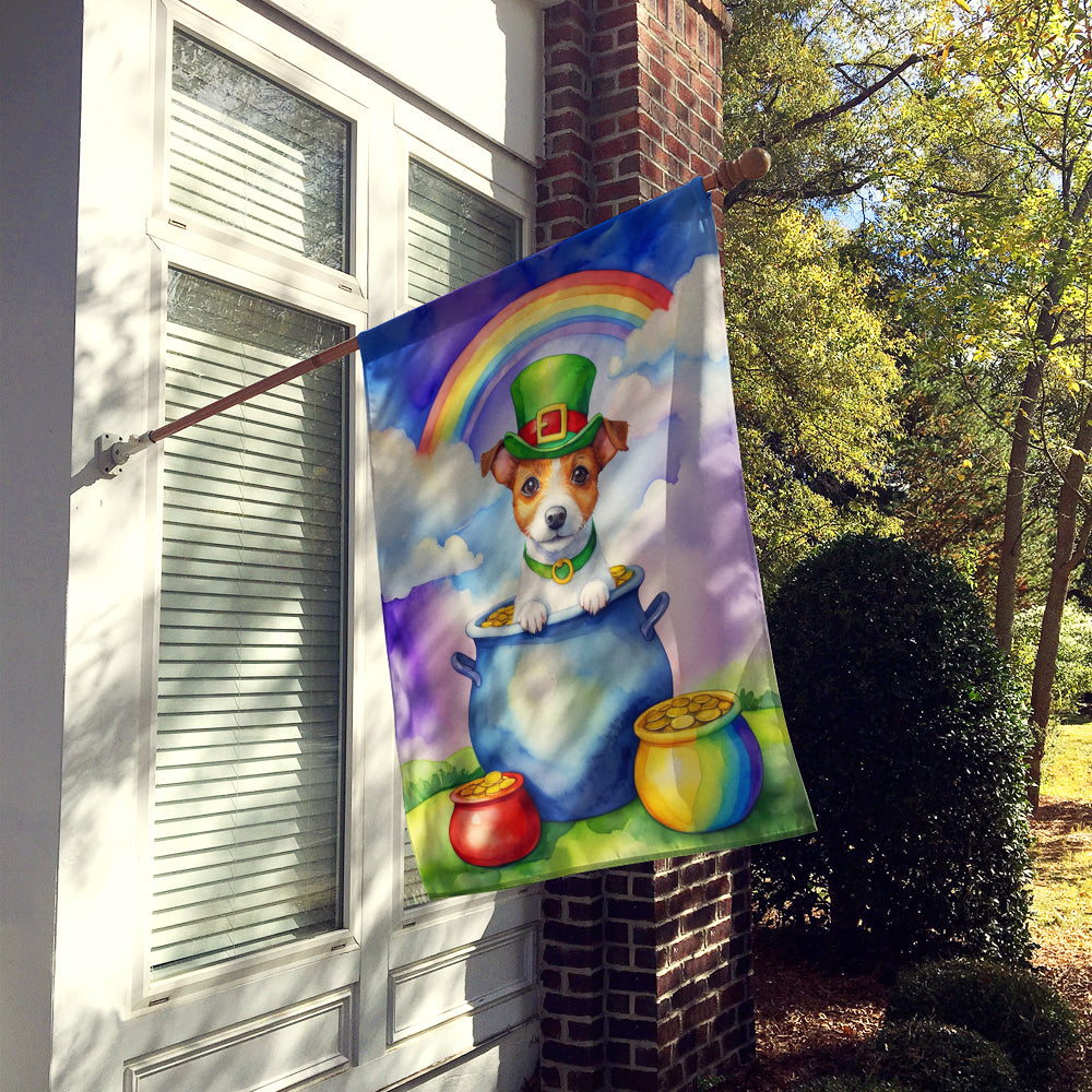 Jack Russell Terrier St Patricks Day House Flag Image 2