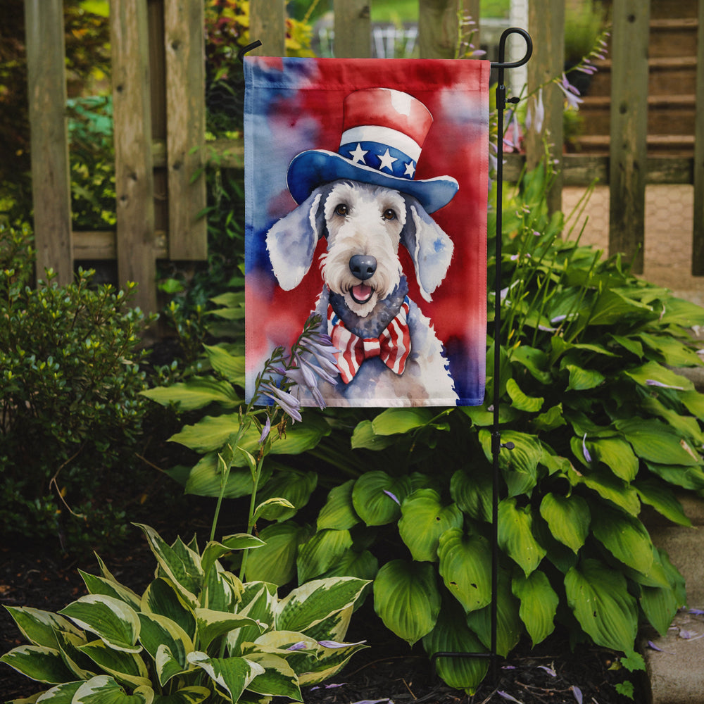 Bedlington Terrier Patriotic American Garden Flag Image 2