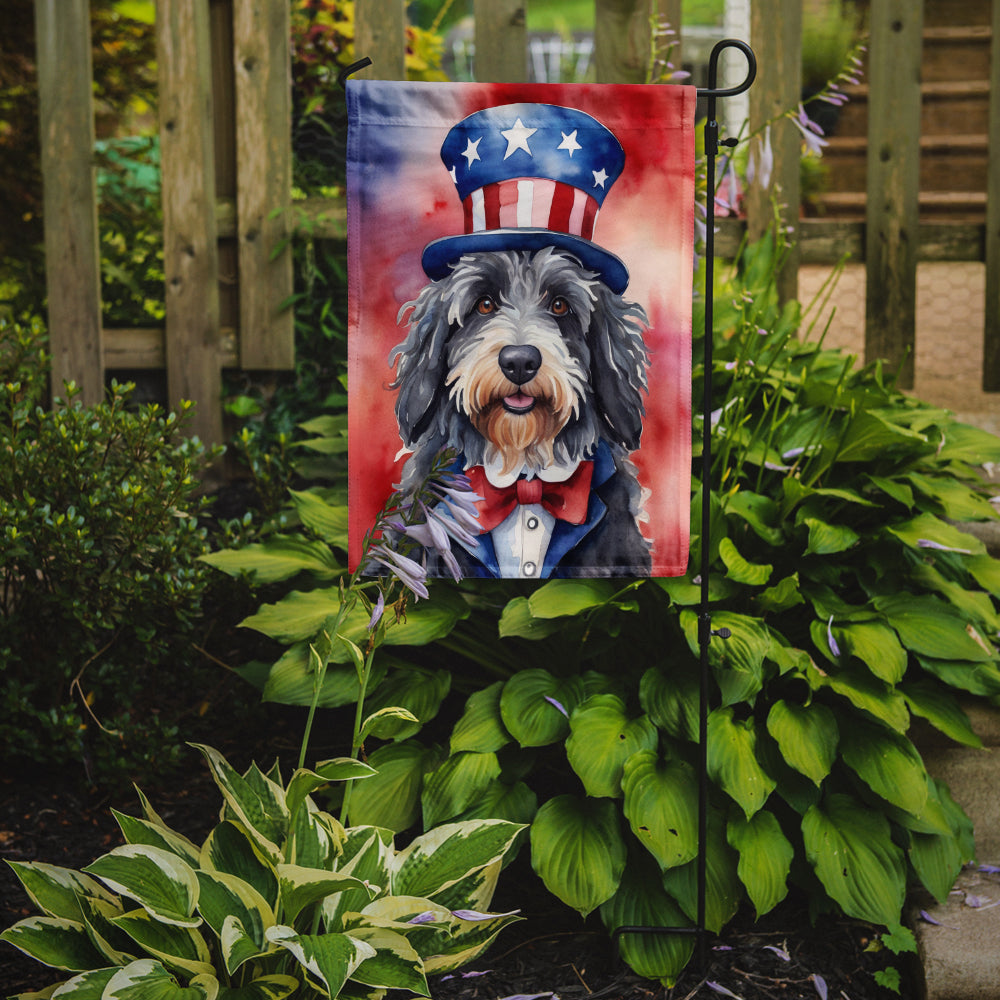 Bergamasco Sheepdog Patriotic American Garden Flag Image 2