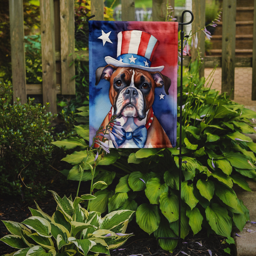 Boxer Patriotic American Garden Flag Image 2