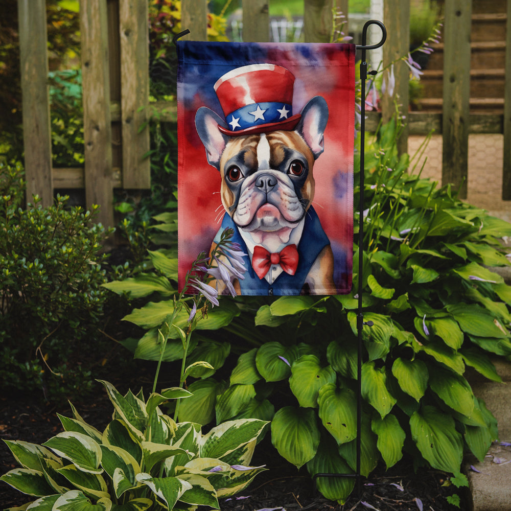 French Bulldog Patriotic American Garden Flag Image 2
