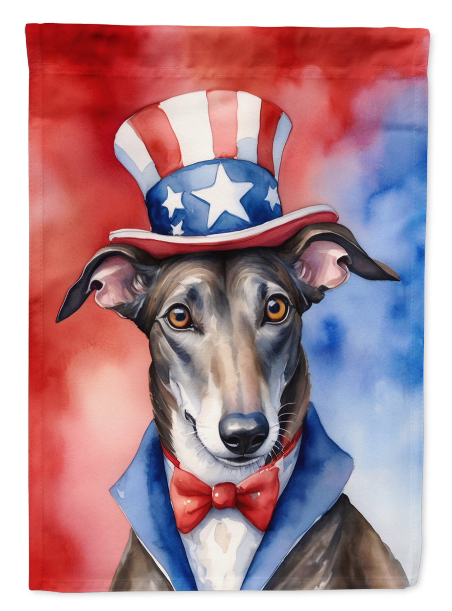 Greyhound Patriotic American Garden Flag Image 1