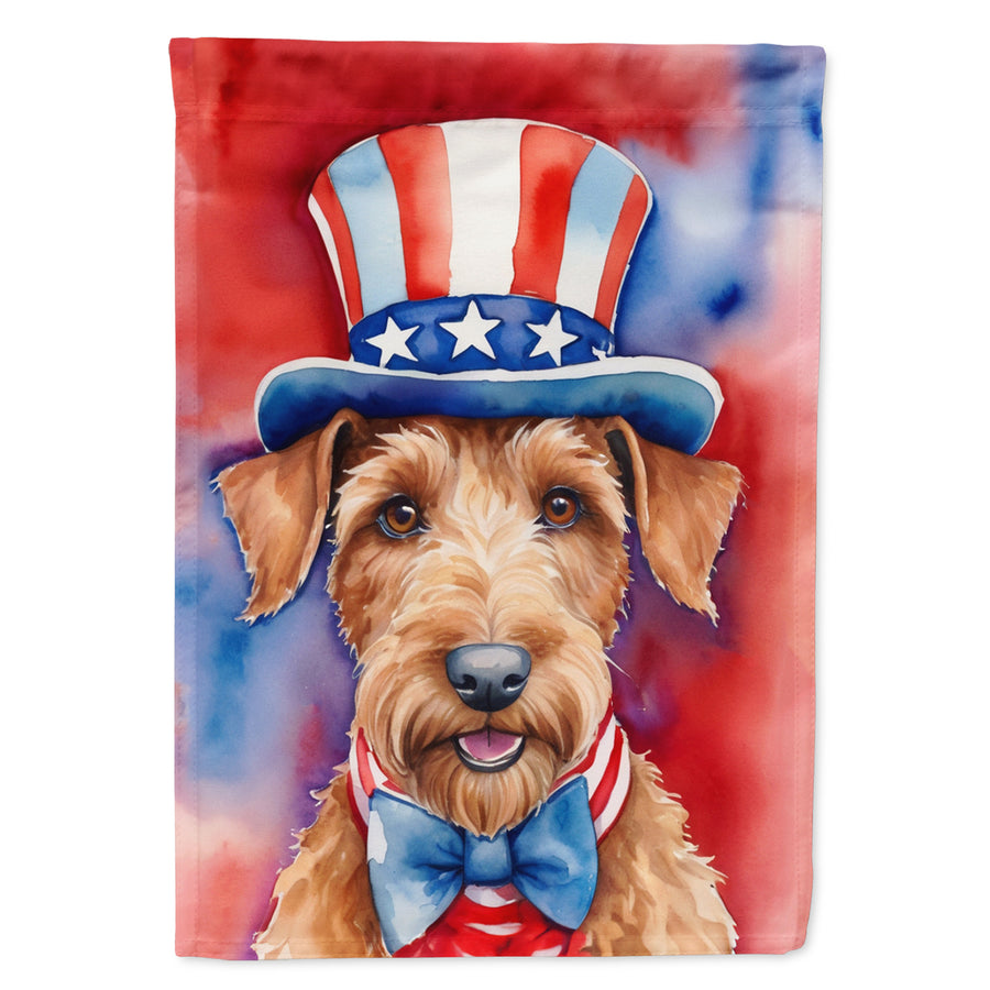 Irish Terrier Patriotic American Garden Flag Image 1