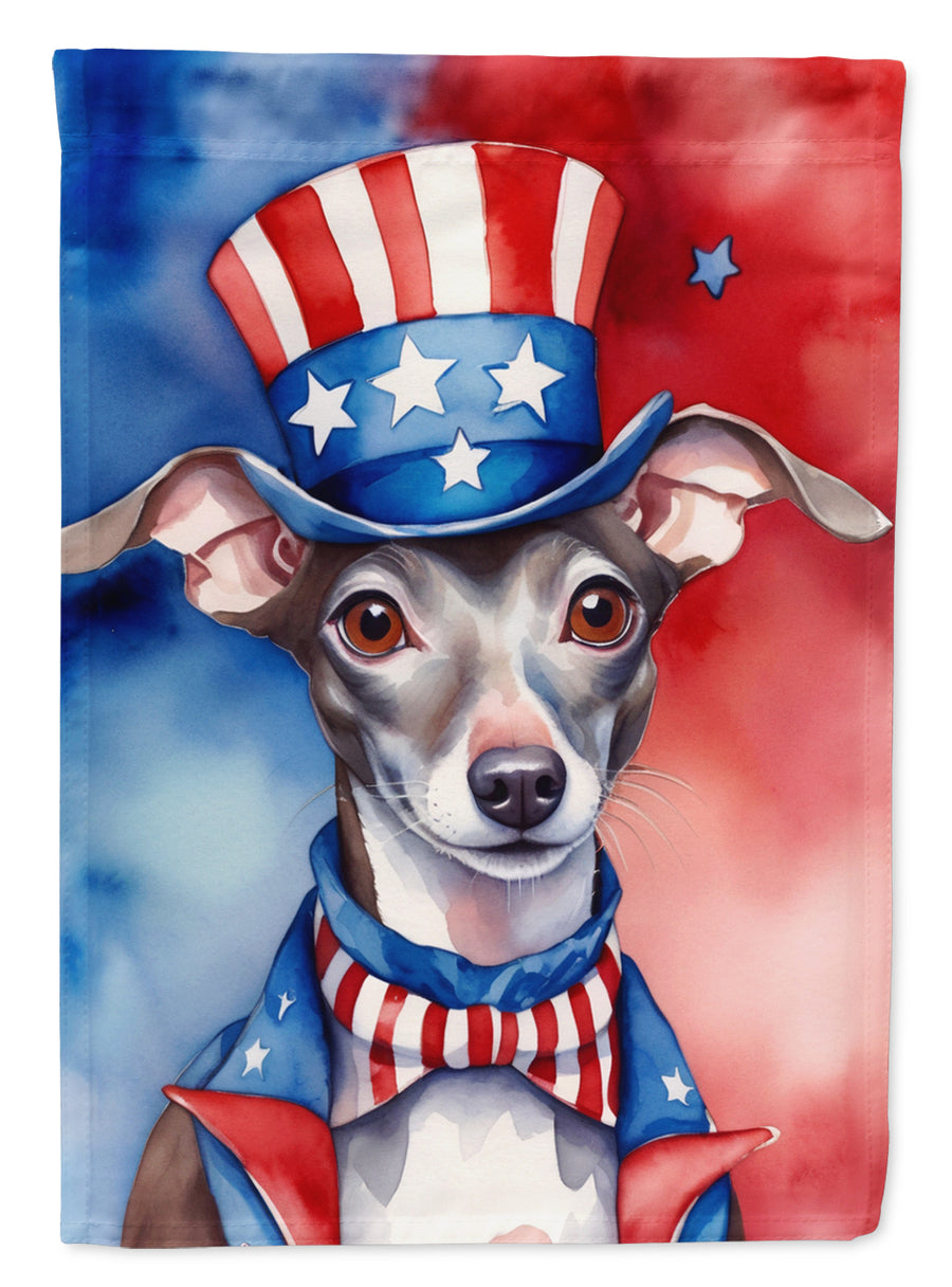 Italian Greyhound Patriotic American Garden Flag Image 1