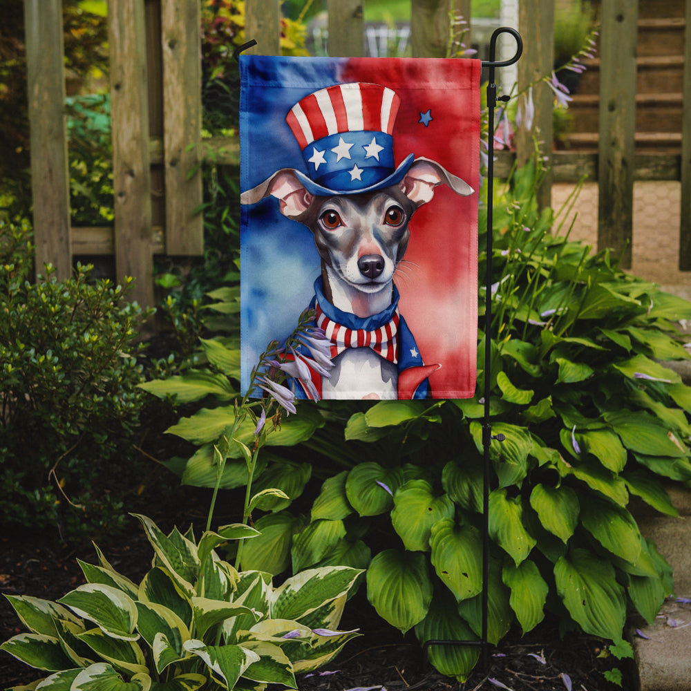 Italian Greyhound Patriotic American Garden Flag Image 2