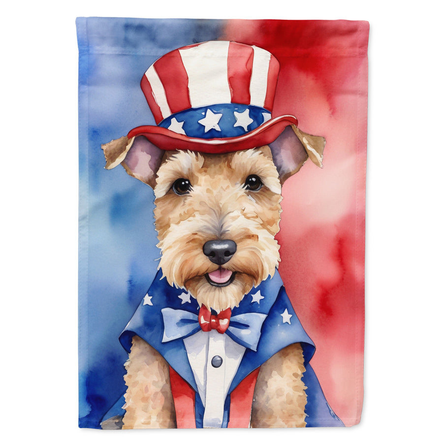 Lakeland Terrier Patriotic American Garden Flag Image 1