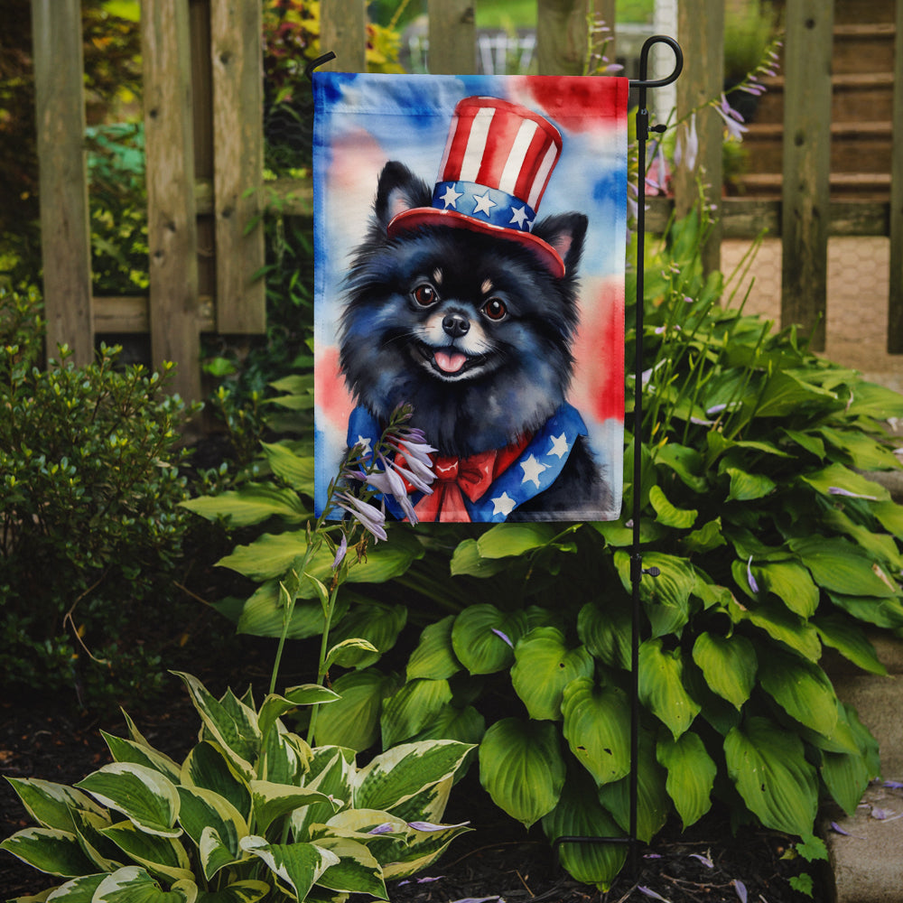 Pomeranian Patriotic American Garden Flag Image 2