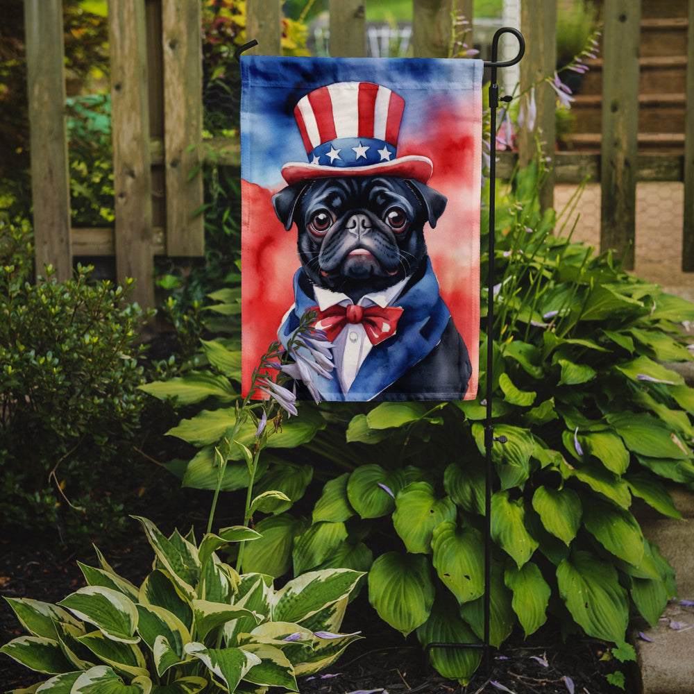 Pug Patriotic American Garden Flag Image 2