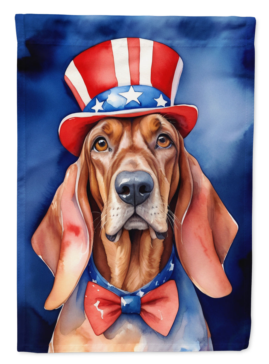 Redbone Coonhound Patriotic American Garden Flag Image 1