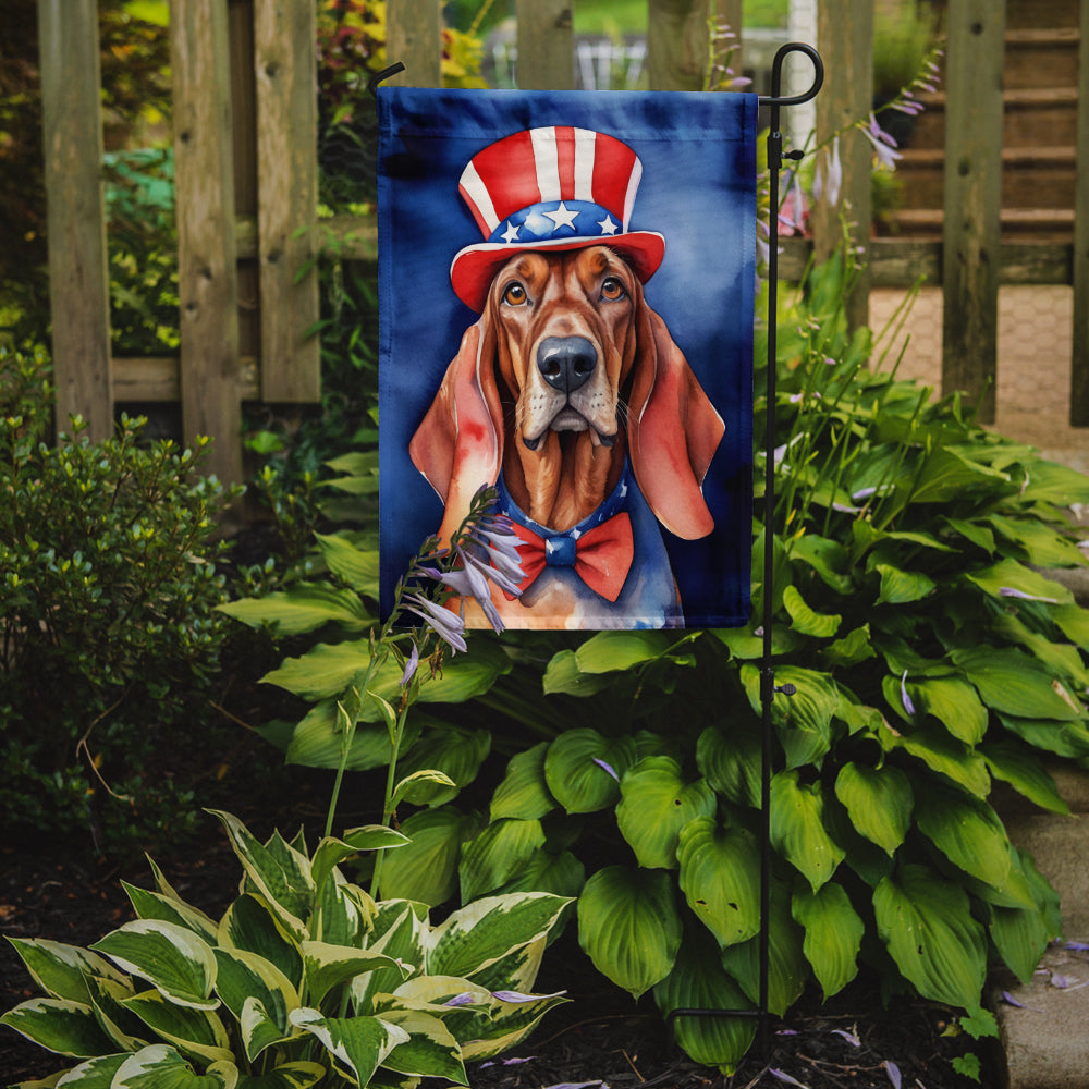 Redbone Coonhound Patriotic American Garden Flag Image 2