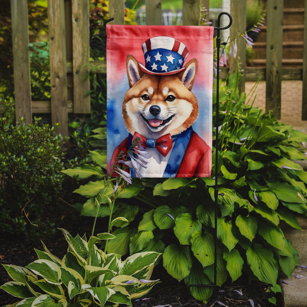 Shiba Inu Patriotic American Garden Flag Image 2