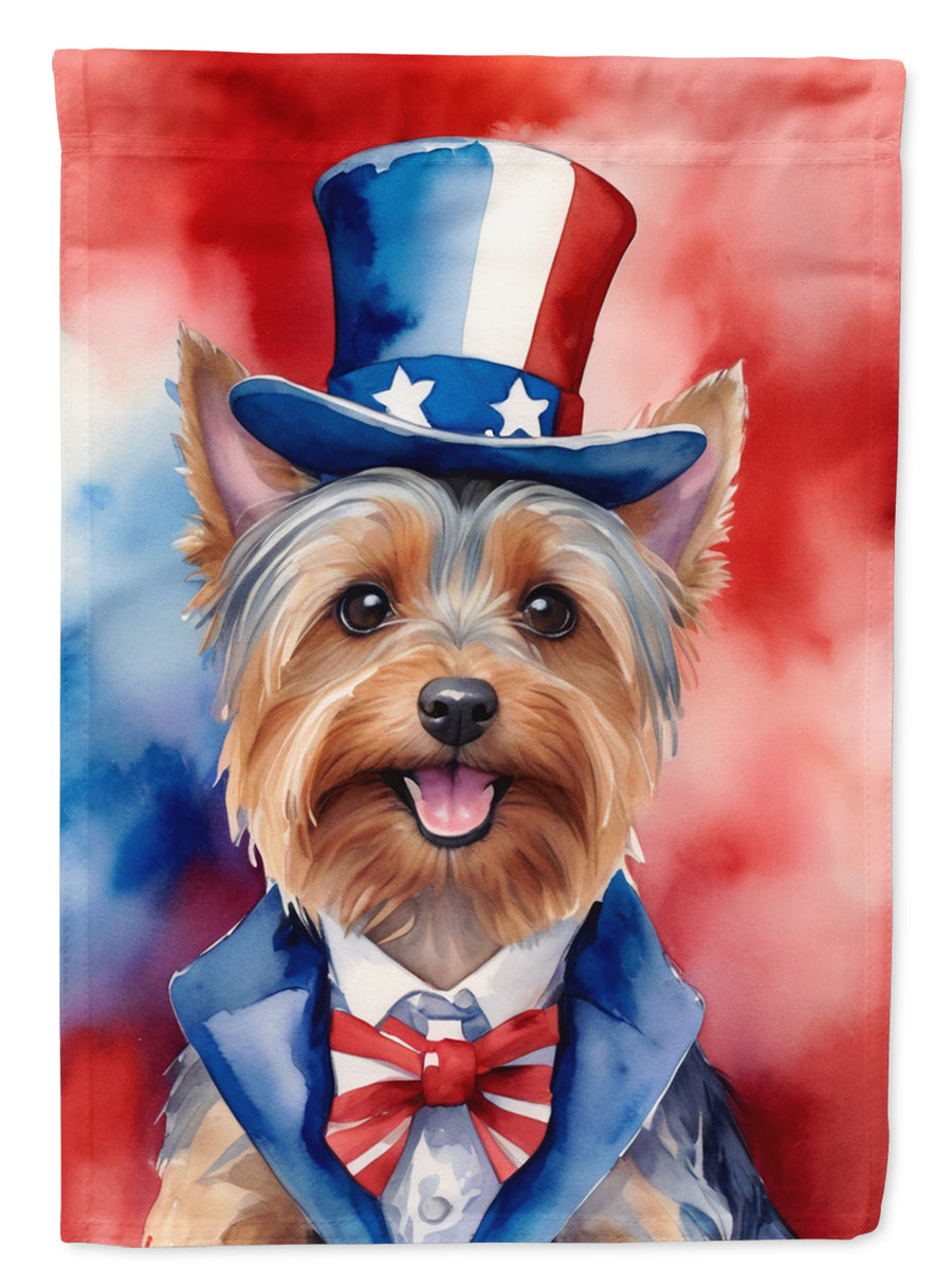 Silky Terrier Patriotic American Garden Flag Image 1