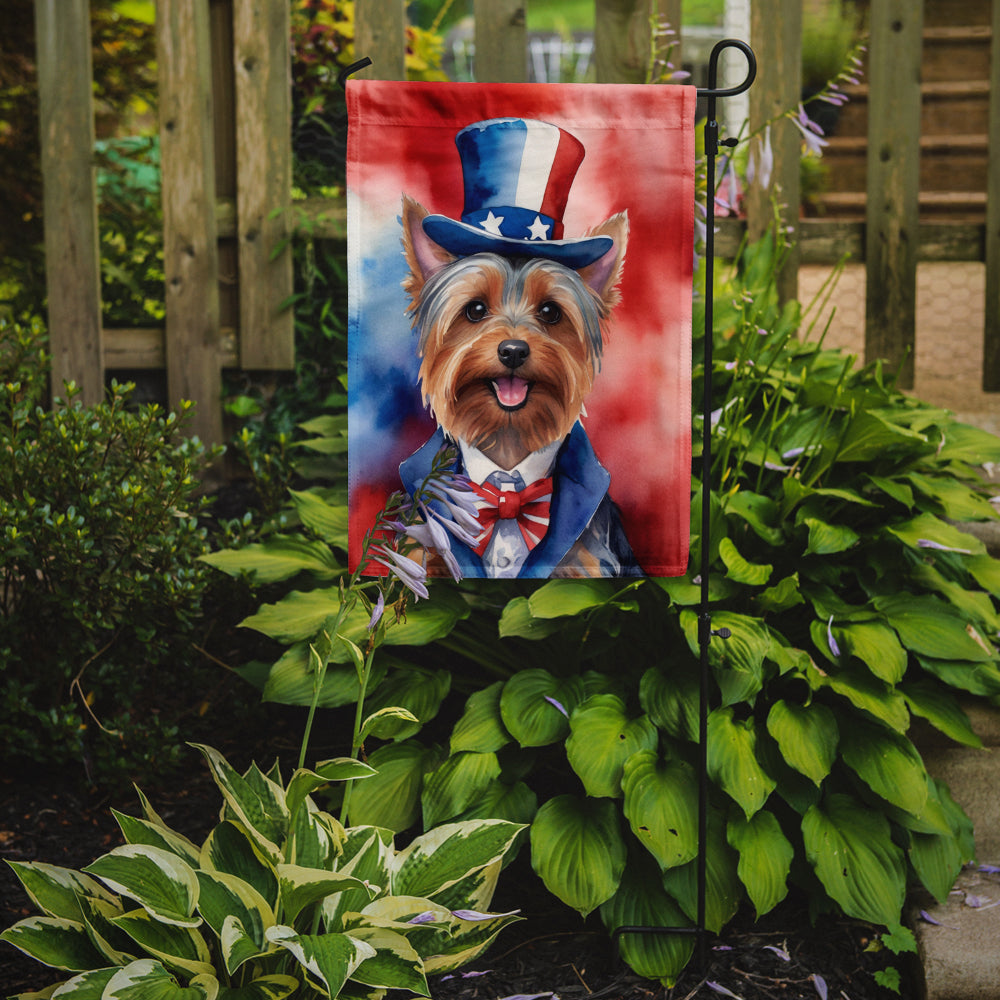 Silky Terrier Patriotic American Garden Flag Image 2