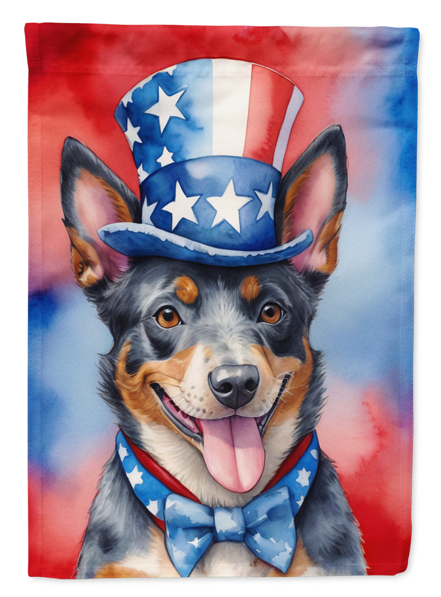Australian Cattle Dog Patriotic American House Flag Image 1