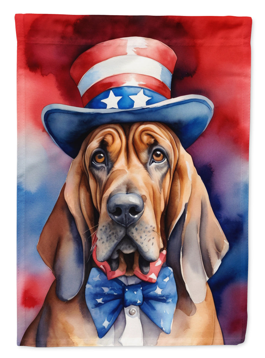 Bloodhound Patriotic American House Flag Image 1